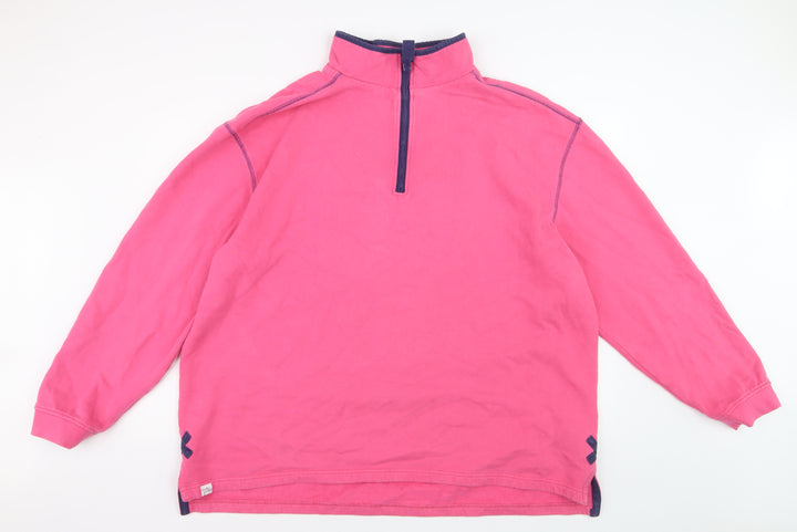 Lazy Jacks Women’s Pink 1/4 Zip Pullover Sweatshirt 3XL Cotton