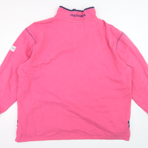 Lazy Jacks Women’s Pink 1/4 Zip Pullover Sweatshirt 3XL Cotton