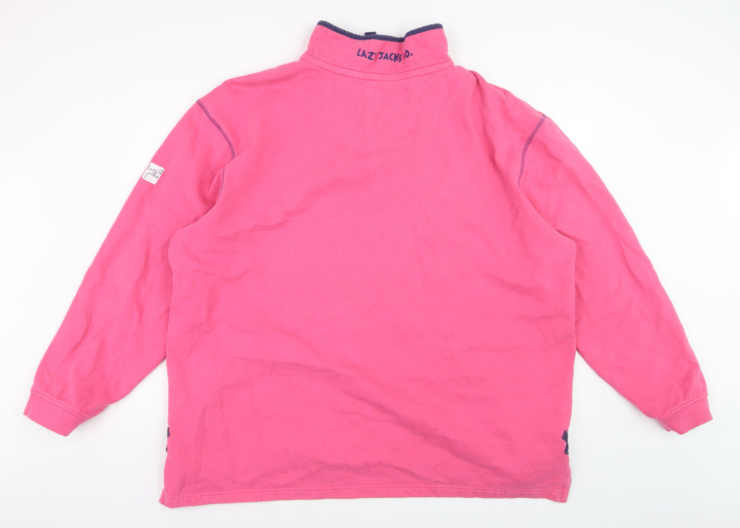Lazy Jacks Women’s Pink 1/4 Zip Pullover Sweatshirt 3XL Cotton