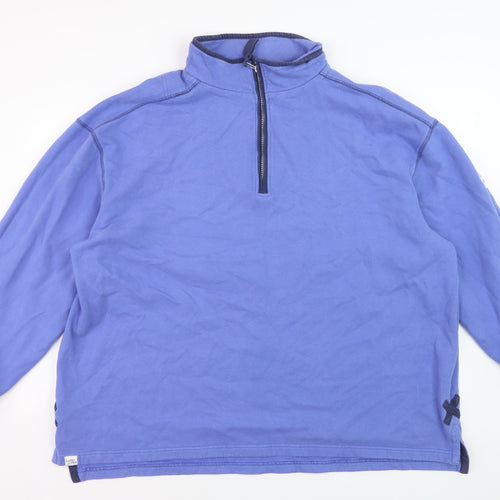 Lazy Jacks Womens Blue 3XL 1/2 Zip Cotton Sweatshirt Pullover