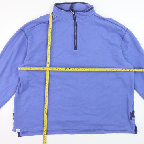 Lazy Jacks Womens Blue 3XL 1/2 Zip Cotton Sweatshirt Pullover