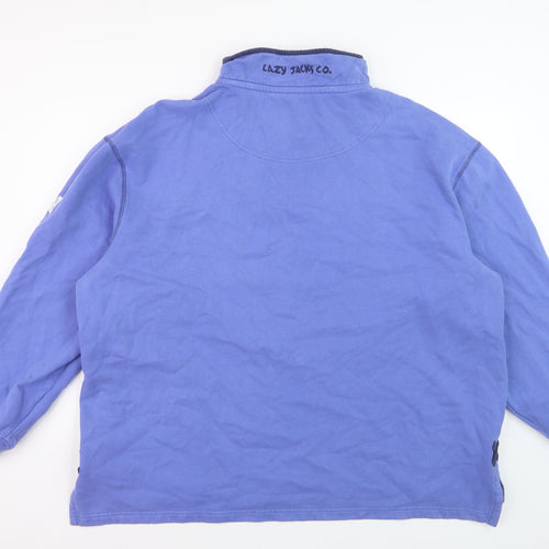 Lazy Jacks Womens Blue 3XL 1/2 Zip Cotton Sweatshirt Pullover