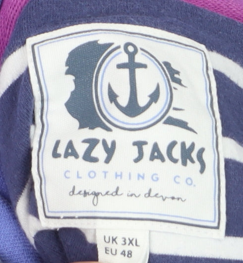Lazy Jacks Womens Blue 3XL 1/2 Zip Cotton Sweatshirt Pullover