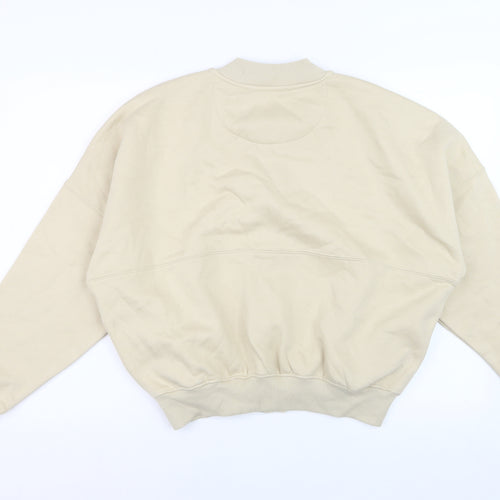 Rising Women's Beige Cotton Bomber Jacket XS Lightweight Zip Up
