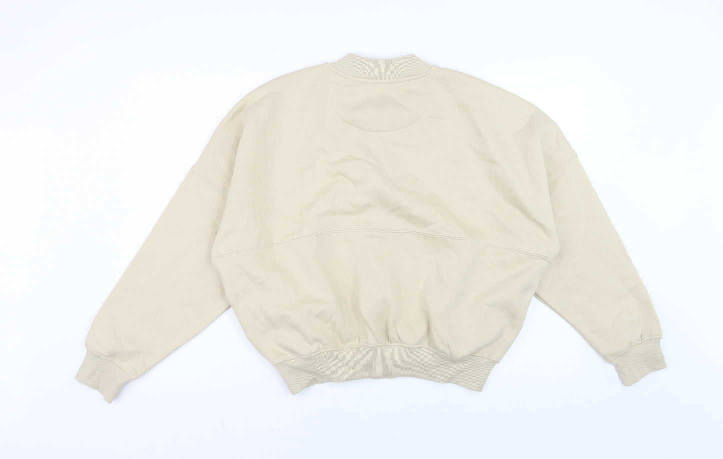 Rising Women's Beige Cotton Bomber Jacket XS Lightweight Zip Up
