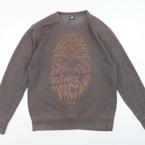 Star Wars Men's Brown Chewbacca Crew Neck Sweatshirt Size L