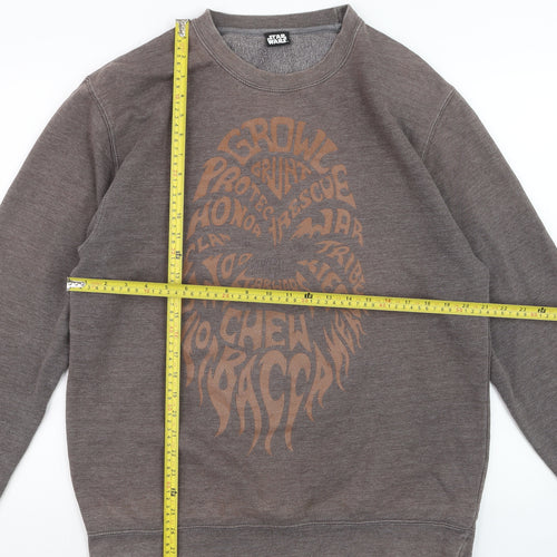 Star Wars Men's Brown Chewbacca Crew Neck Sweatshirt Size L