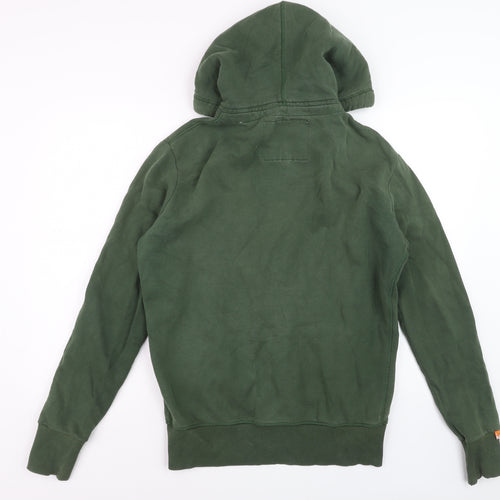 Superdry Men's Green Full Zip Hoodie Size M Classic Style