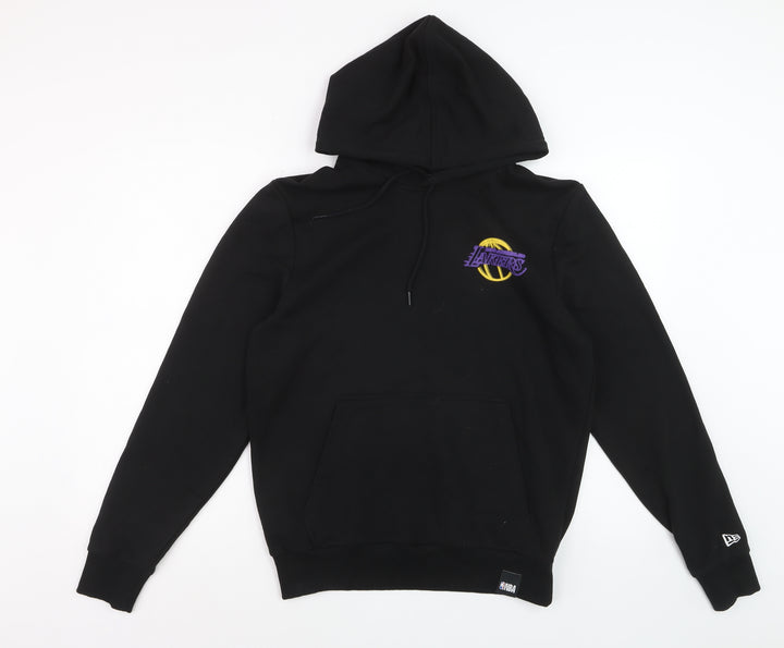 New Era Men's Black Pullover Hoodie S Los Angeles Lakers Embroidered Logo