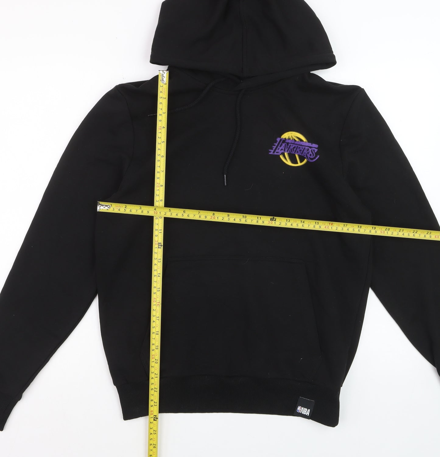 New Era Men's Black Pullover Hoodie S Los Angeles Lakers Embroidered Logo
