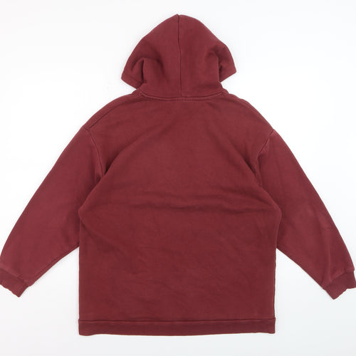 Reclaimed Vintage Women's Burgundy Pullover Hoodie UK 6 Cotton Blend