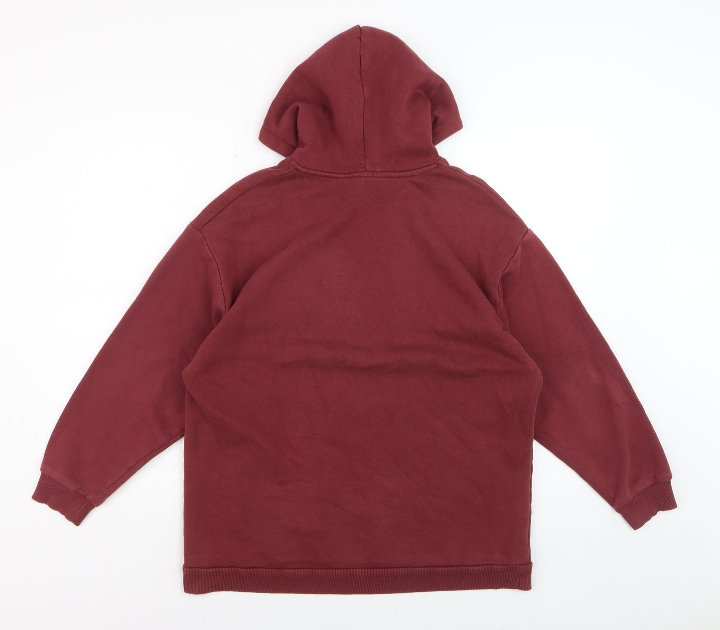 Reclaimed Vintage Women's Burgundy Pullover Hoodie UK 6 Cotton Blend