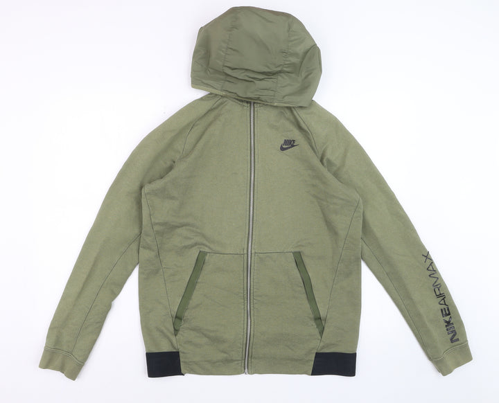 Nike Air Max Men's Green Hooded Full Zip Jacket Size M