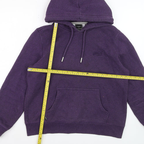 Superdry Women's Purple Pullover Hoodie UK 14 Cotton Blend