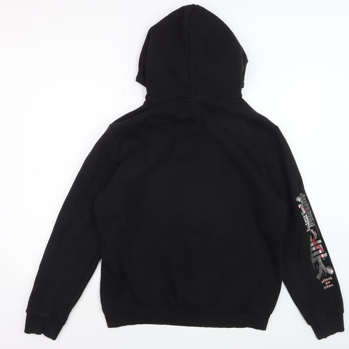Bershka Men’s Black Attack on Titan Hoodie, Size M, Pullover Anime Graphic
