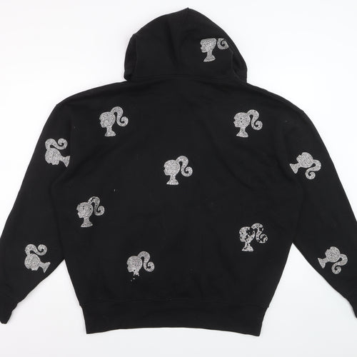 Barbie Womens Black UK 8 Pullover Hoodie with Rhinestone Accents