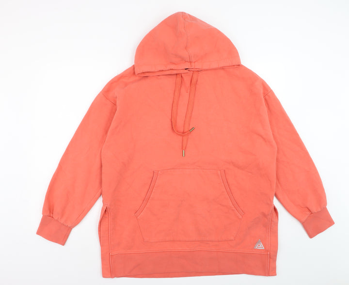 Next Womens Coral Orange Pullover Hoodie Size L Cotton Blend