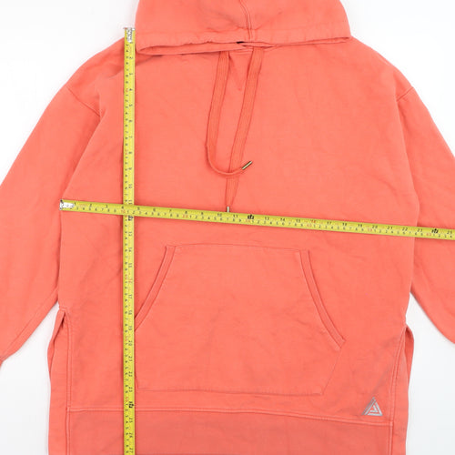 Next Womens Coral Orange Pullover Hoodie Size L Cotton Blend
