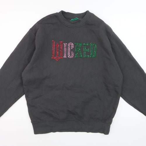 Primark Wicked Womens Black Rhinestone Pullover Sweatshirt XS