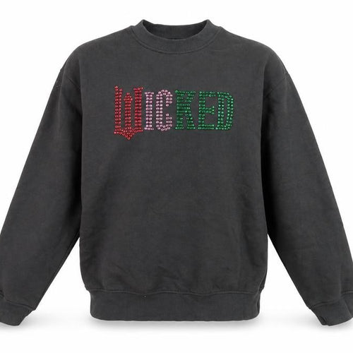 Primark Wicked Womens Black Rhinestone Pullover Sweatshirt XS
