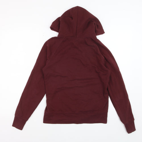 GAP Womens Burgundy Full Zip Hoodie Small Cotton Logo Casual