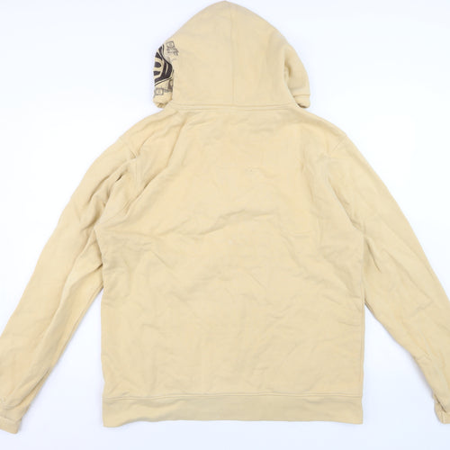 Animal Men’s Beige Pullover Hoodie Size L Cotton Fleece Sweatshirt