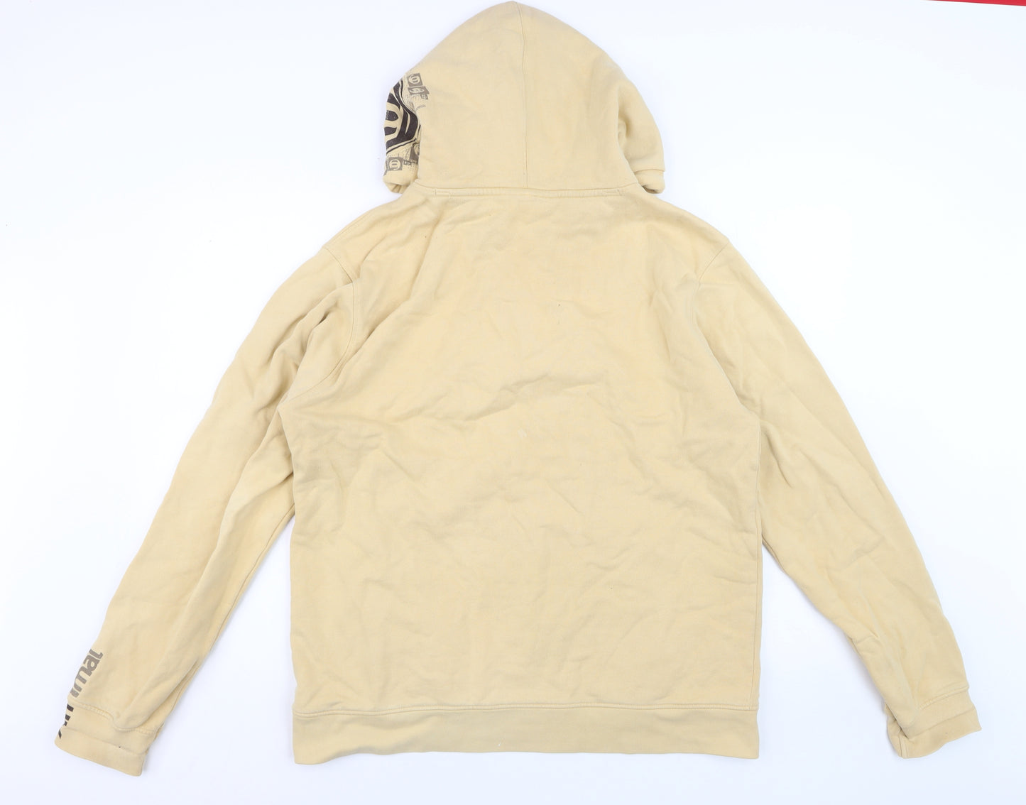 Animal Men’s Beige Pullover Hoodie Size L Cotton Fleece Sweatshirt
