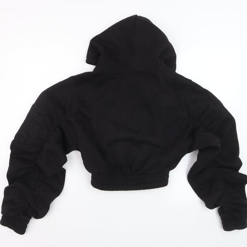 Rising Women's Black Cropped Full Zip Hoodie S/M