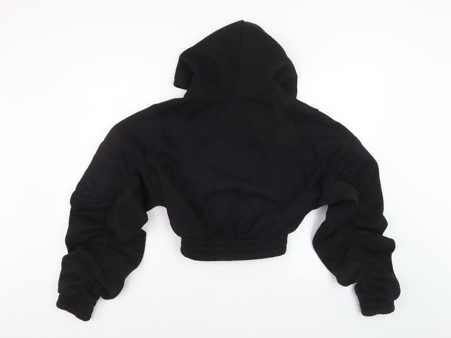 Rising Women's Black Cropped Full Zip Hoodie S/M