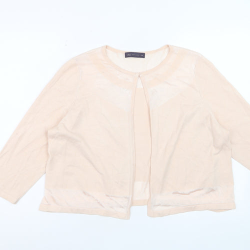 Marks and Spencer Women’s Beige 3/4 Sleeve Open Knit Cardigan Size 18