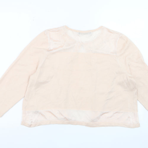 Marks and Spencer Women’s Beige 3/4 Sleeve Open Knit Cardigan Size 18
