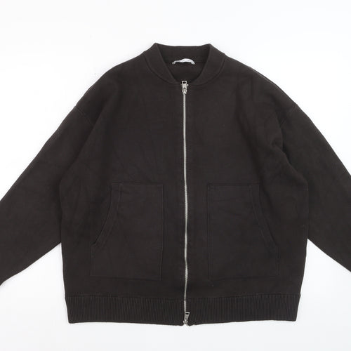 Zara Men's Black Bomber Jacket Size M Viscose Blend Casual
