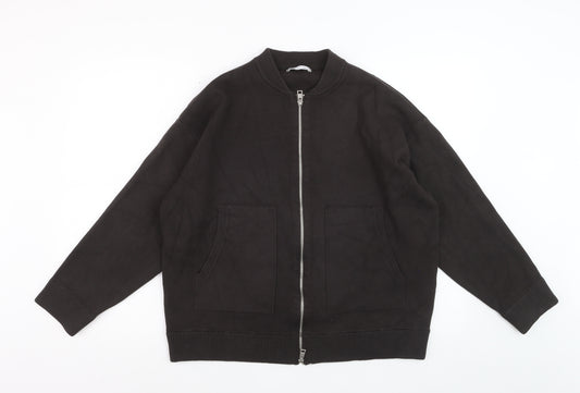 Zara Men's Black Bomber Jacket Size M Viscose Blend Casual