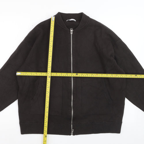 Zara Men's Black Bomber Jacket Size M Viscose Blend Casual