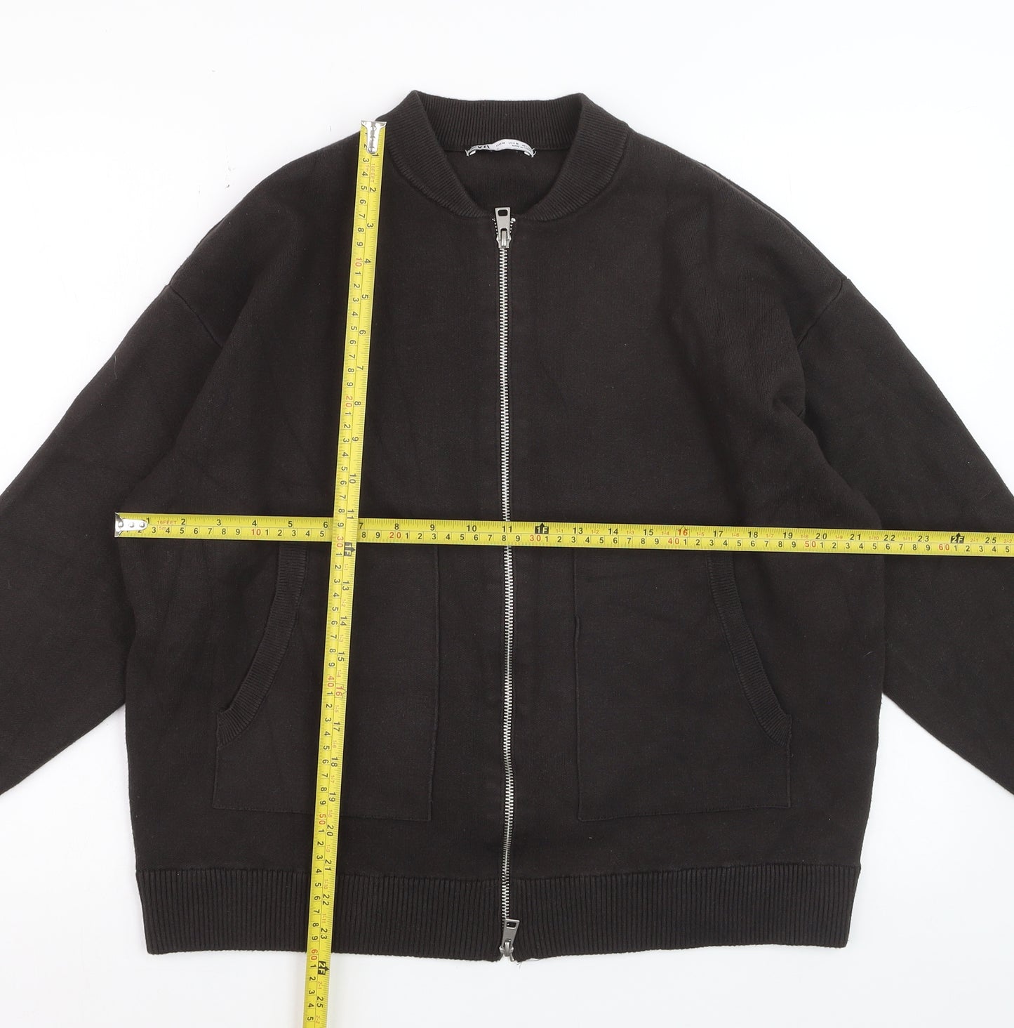 Zara Men's Black Bomber Jacket Size M Viscose Blend Casual
