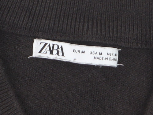 Zara Men's Black Bomber Jacket Size M Viscose Blend Casual
