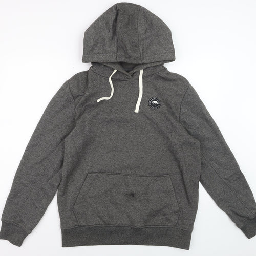 SoulCal & Co Mens Grey Pullover Hoodie L Cotton Blend Casual Sweatshirt