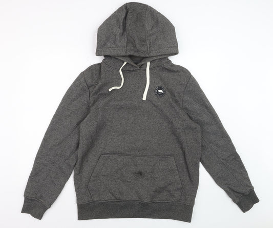 SoulCal & Co Mens Grey Pullover Hoodie L Cotton Blend Casual Sweatshirt