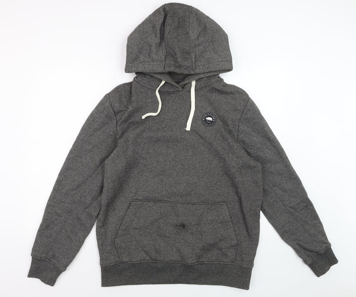 SoulCal & Co Mens Grey Pullover Hoodie L Cotton Blend Casual Sweatshirt