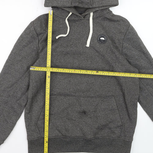 SoulCal & Co Mens Grey Pullover Hoodie L Cotton Blend Casual Sweatshirt