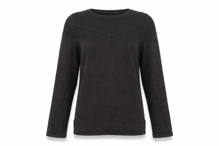 FatFace Women's Black Cotton Blend Lace Knit Jumper Size 8