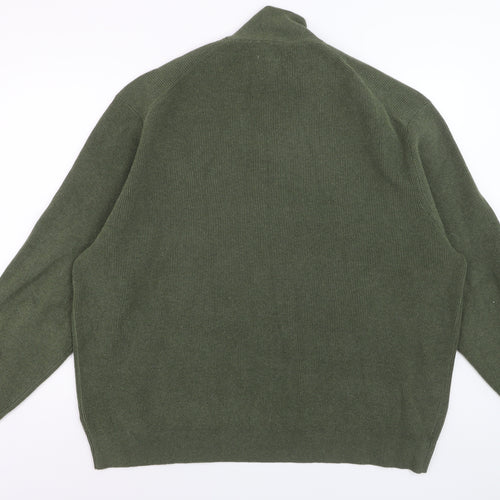 Marks and Spencer Men’s Green 4XL 1/2 Zip High Neck Jumper