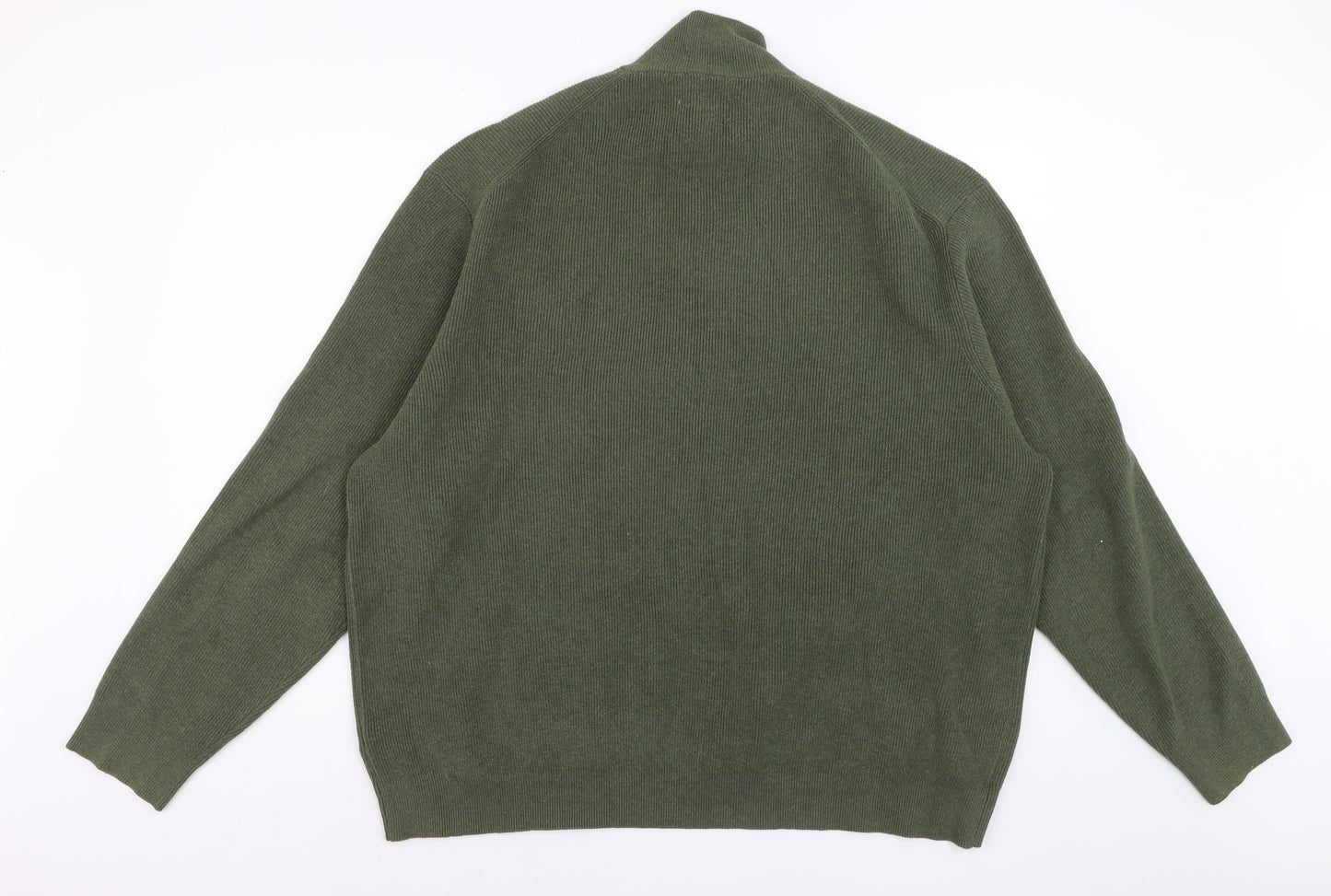 Marks and Spencer Men’s Green 4XL 1/2 Zip High Neck Jumper