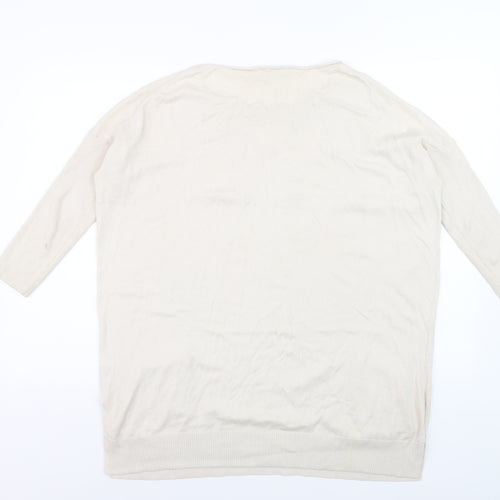 The White Company Women's Beige Tunic Jumper Size S Relaxed Knit