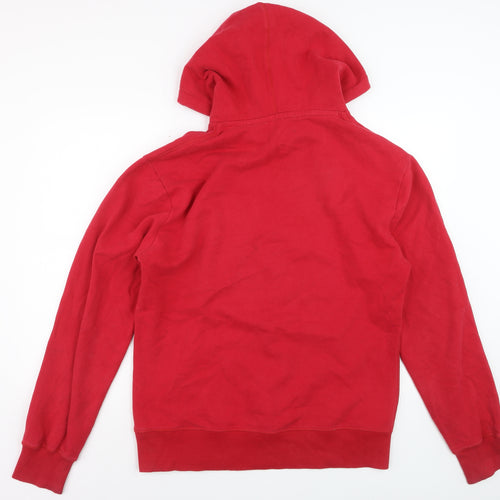 Voi Jeans Men’s Red Pullover Hoodie L Graphic Print Cotton Blend