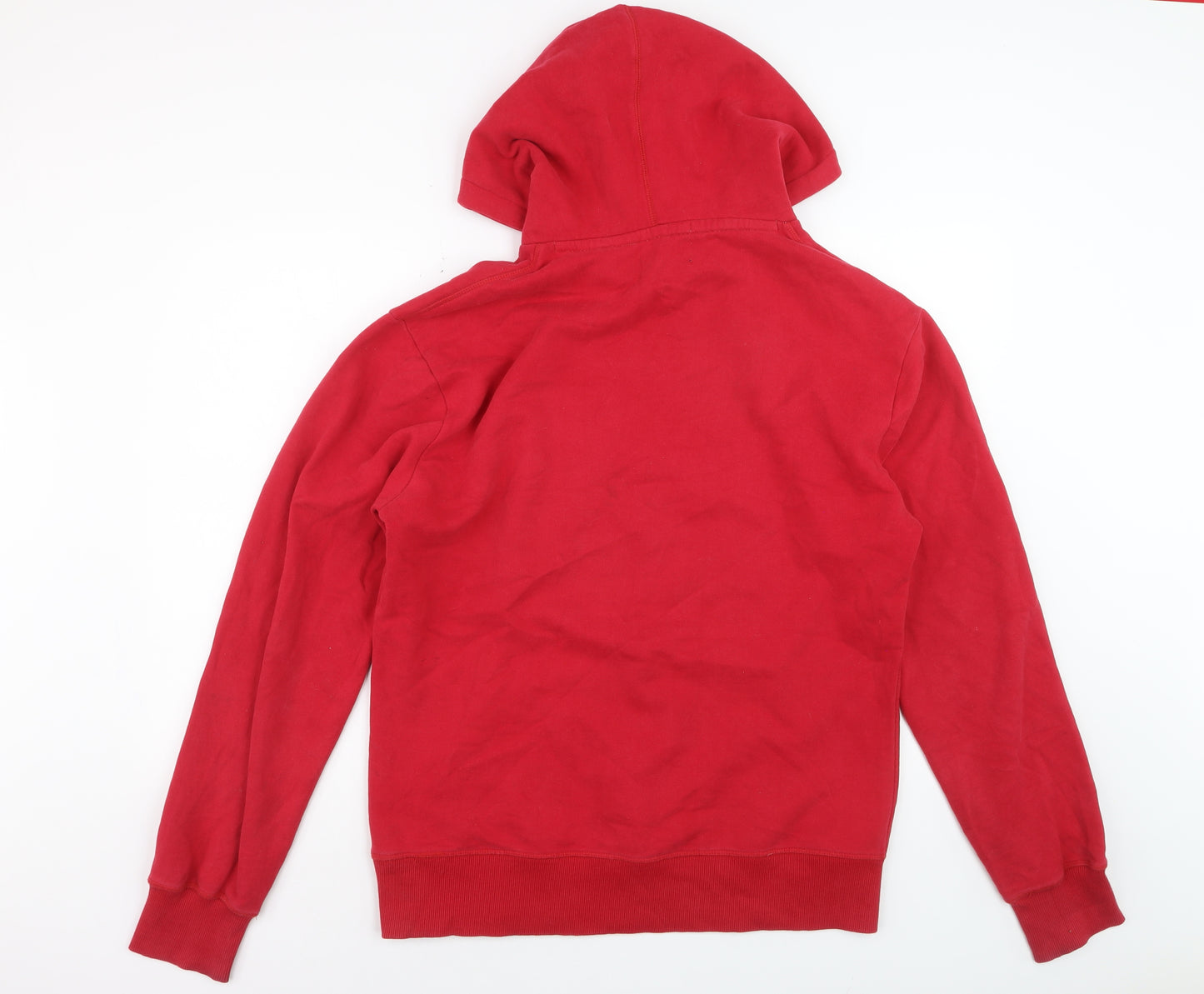 Voi Jeans Men’s Red Pullover Hoodie L Graphic Print Cotton Blend