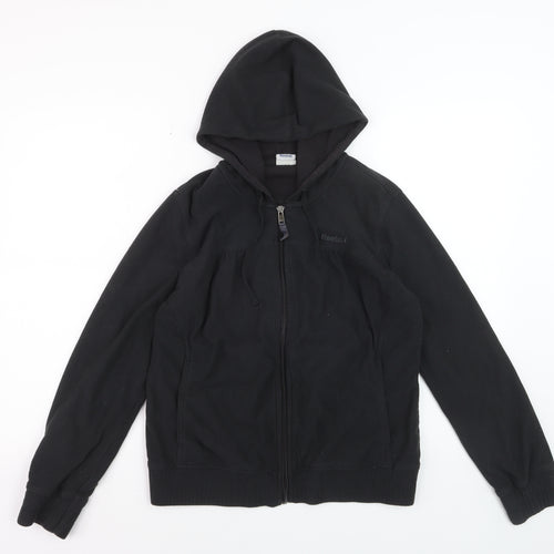 Reebok Women's Black Full Zip Hoodie L Size Casual Sportswear