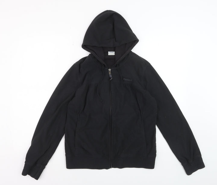 Reebok Women's Black Full Zip Hoodie L Size Casual Sportswear