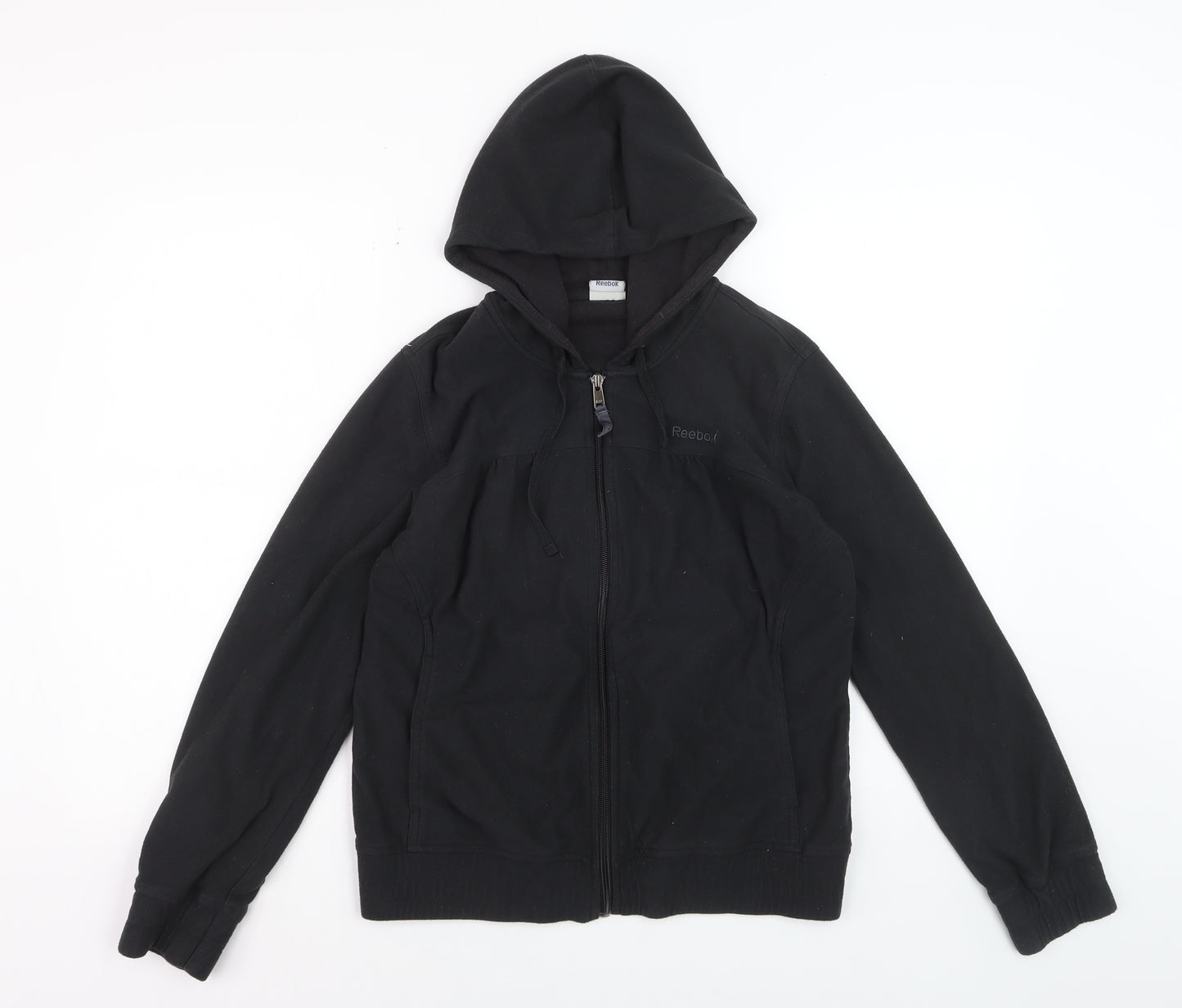 Reebok Women's Black Full Zip Hoodie L Size Casual Sportswear