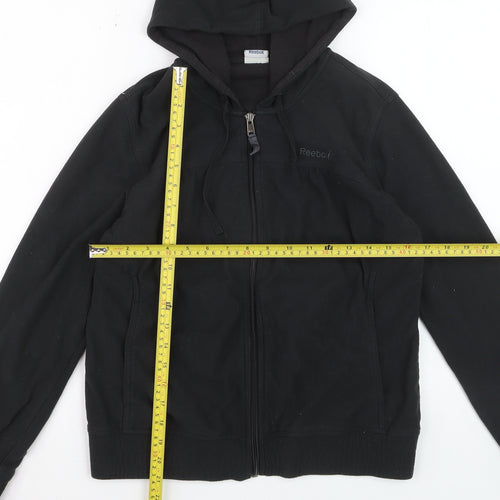 Reebok Women's Black Full Zip Hoodie L Size Casual Sportswear